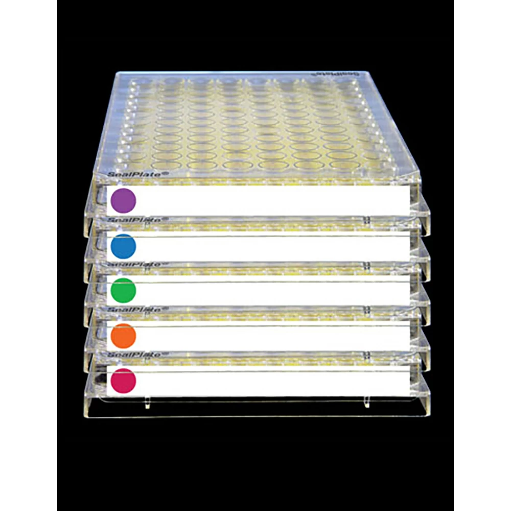 Excel Scientific SP-IDO-100, SealPlate Sealing Film, ColorTab, Orange For ELISA & Similar Assay, 100 Films/Unit primary image