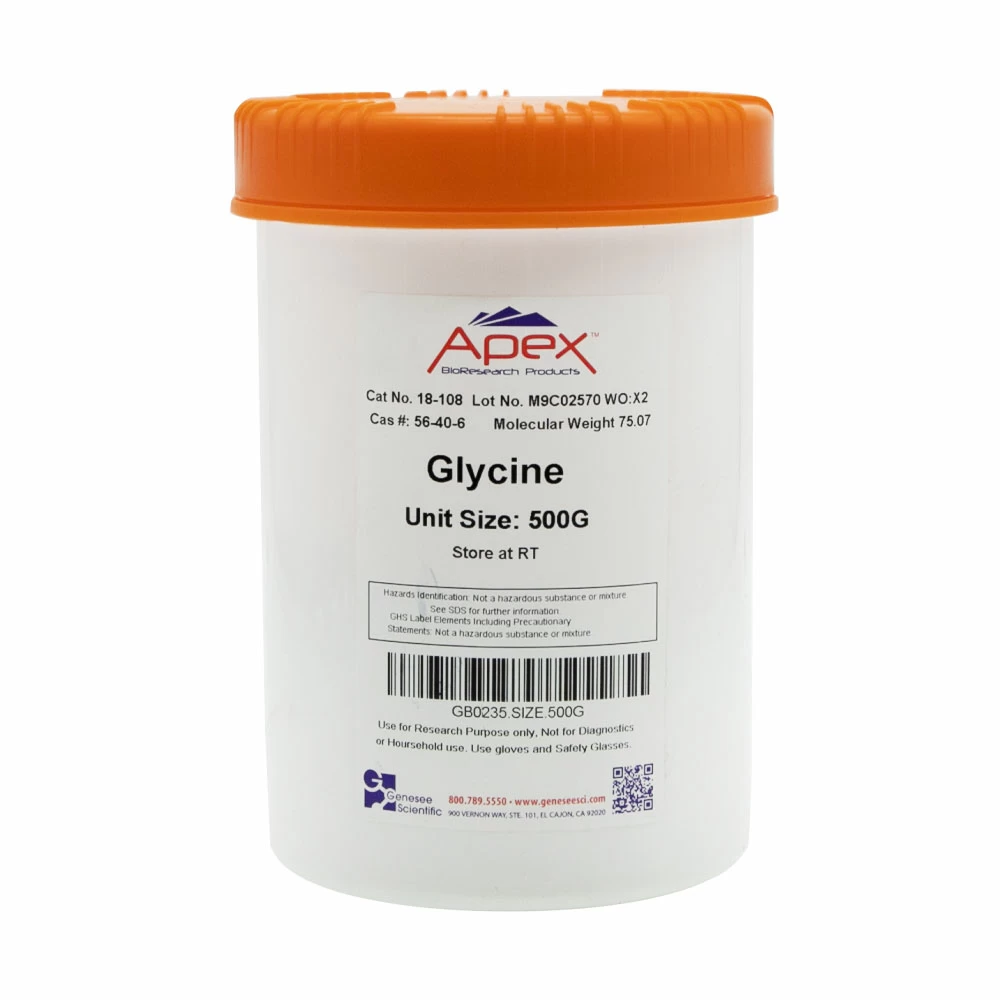 Apex Bioresearch Products 18-108 Glycine, Molecular/Proteomic Grade, 500g/Unit primary image