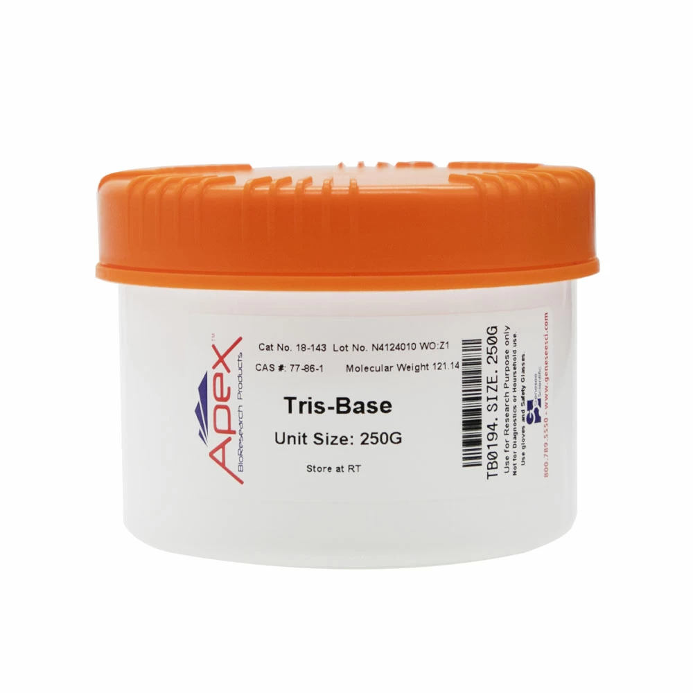 Apex Bioresearch Products 18-143 Tris Base, Molecular/Proteomic Grade, 250g/Unit primary image