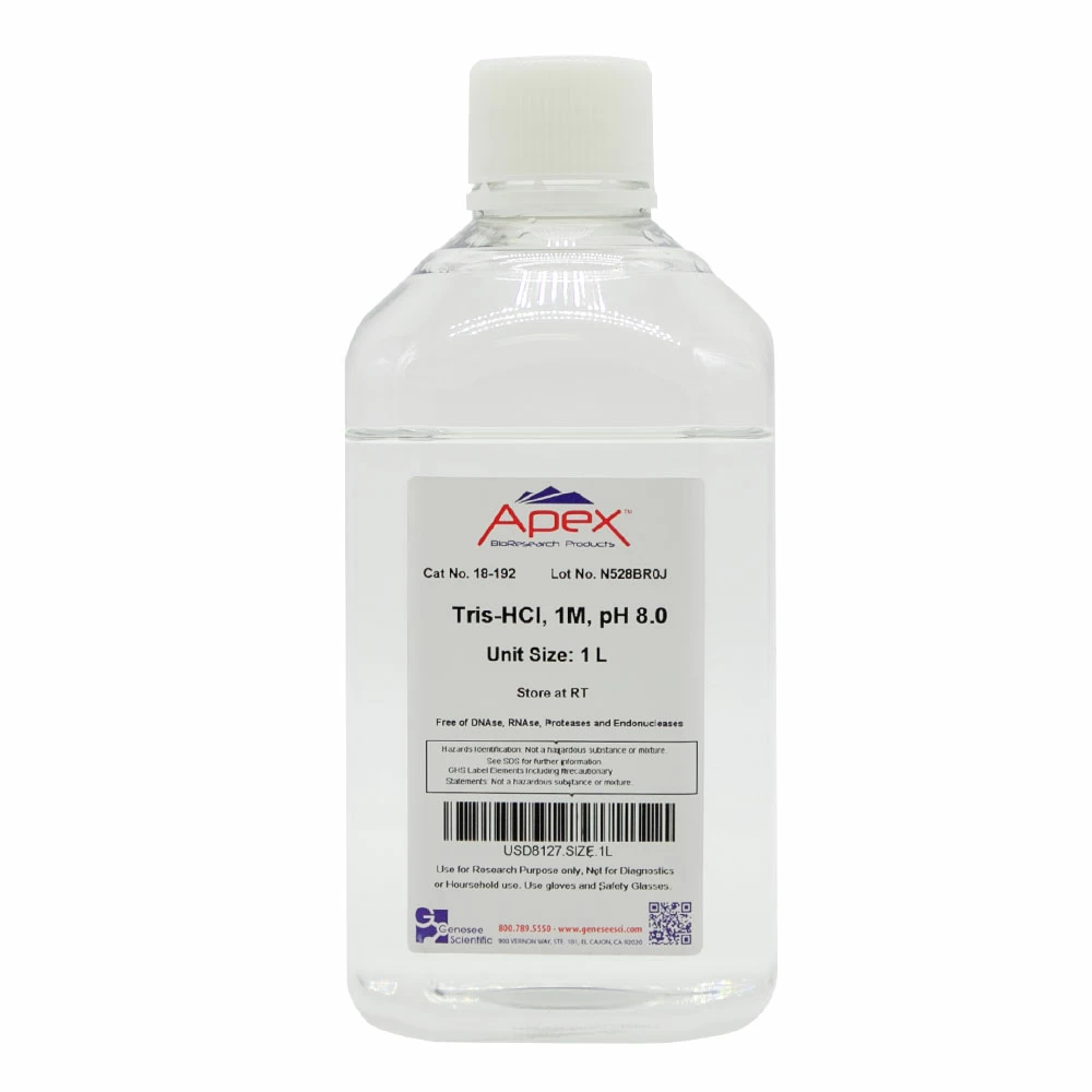 Apex Bioresearch Products 18-192 Tris-HCl, 1M, 1X, pH 8.0, 1000ml/Unit primary image