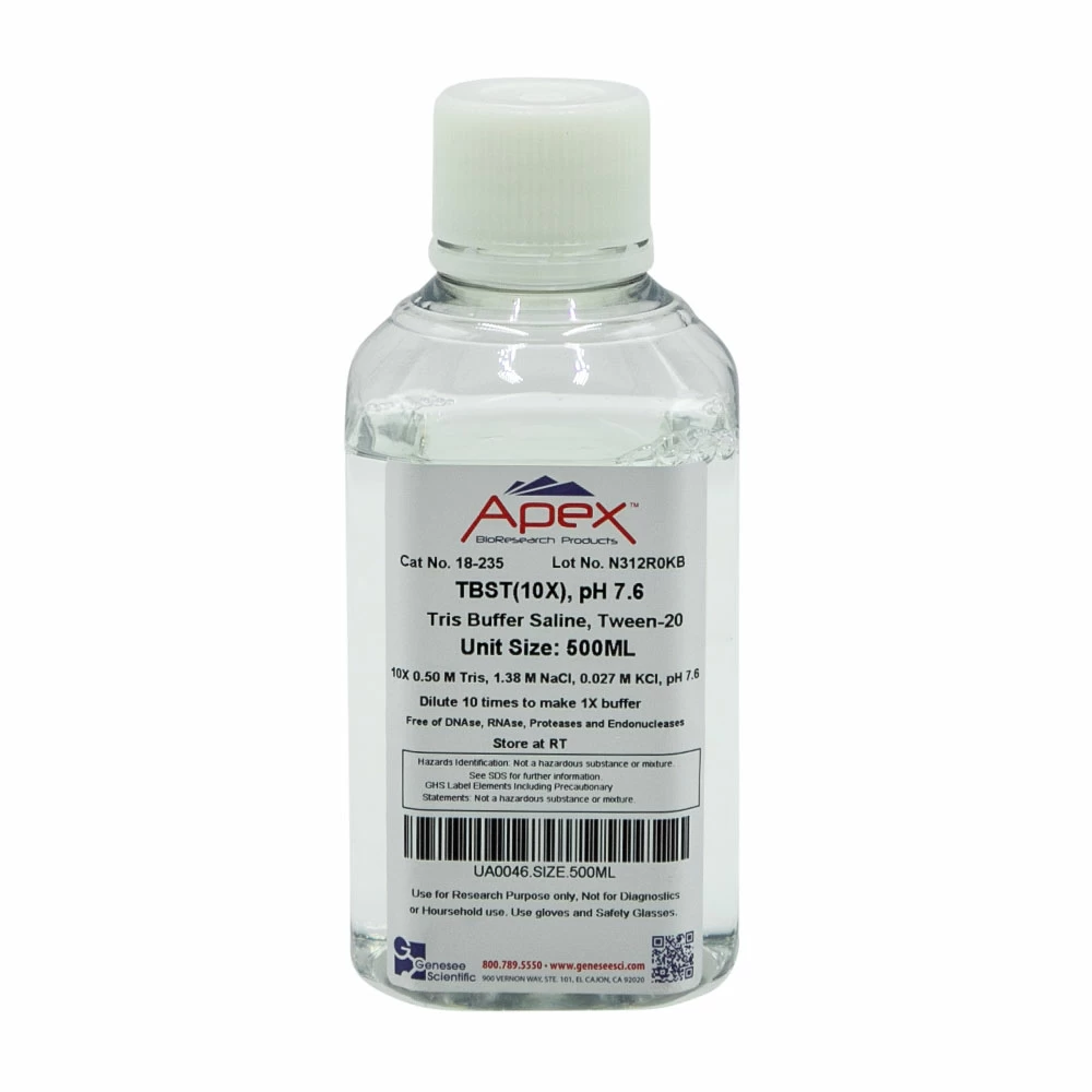 Apex Bioresearch Products 18-235 TBST (TBS-Tween 20), 10X, pH 7.6, 500ml/Unit primary image