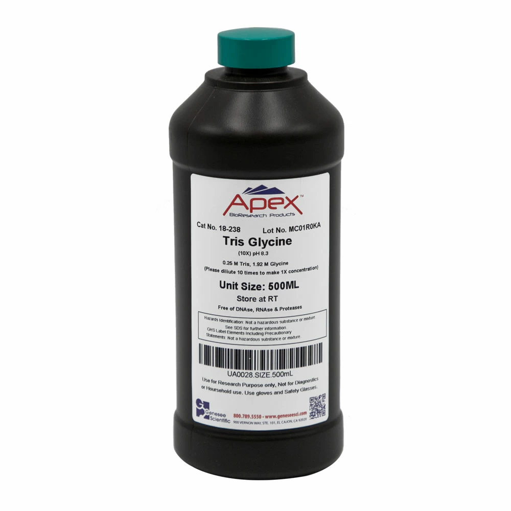 Apex Bioresearch Products 18-238 Tris-Glycine, 10X, pH 8.3, 500ml/Unit primary image