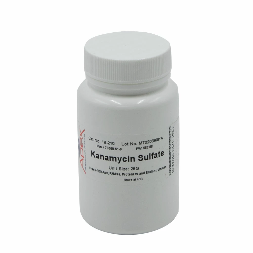 Apex Bioresearch Products 18-210 Kanamycin Sulfate, Molecular/Proteomic Grade, 25g/Unit primary image