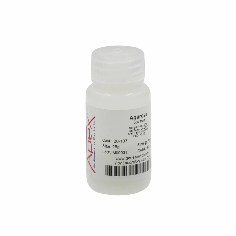 Apex Bioresearch Products 20-103 Apex Low Melt Agarose, Ultra Pure, 25g/Unit primary image
