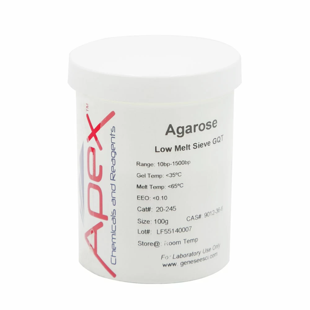 Apex Bioresearch Products 20-245 Apex Low Melt Sieve Agarose, Ultra Pure, 100g/Unit primary image