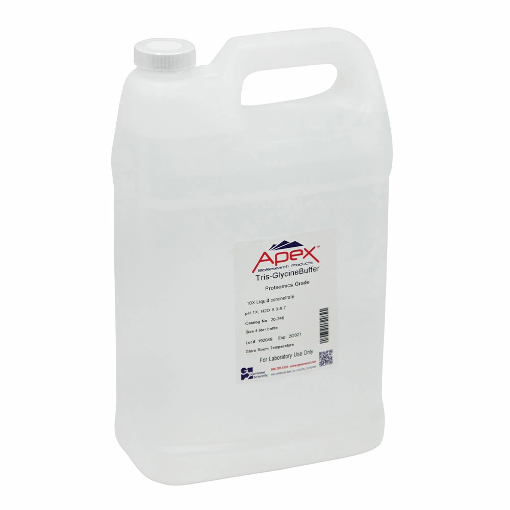 Apex Bioresearch Products 20-246 Tris-Glycine 10X Liquid Solution, Ultra Pure Grade, 4 Liters/Unit primary image