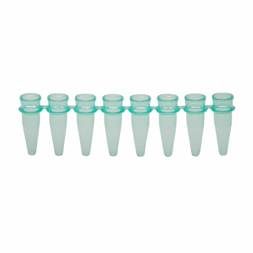 Olympus Plastics 24-161G, 0.2ml 8-Strip PCR Tubes, No Caps Ultra Thin Wall, Green, Box of 125 Strips/Unit primary image