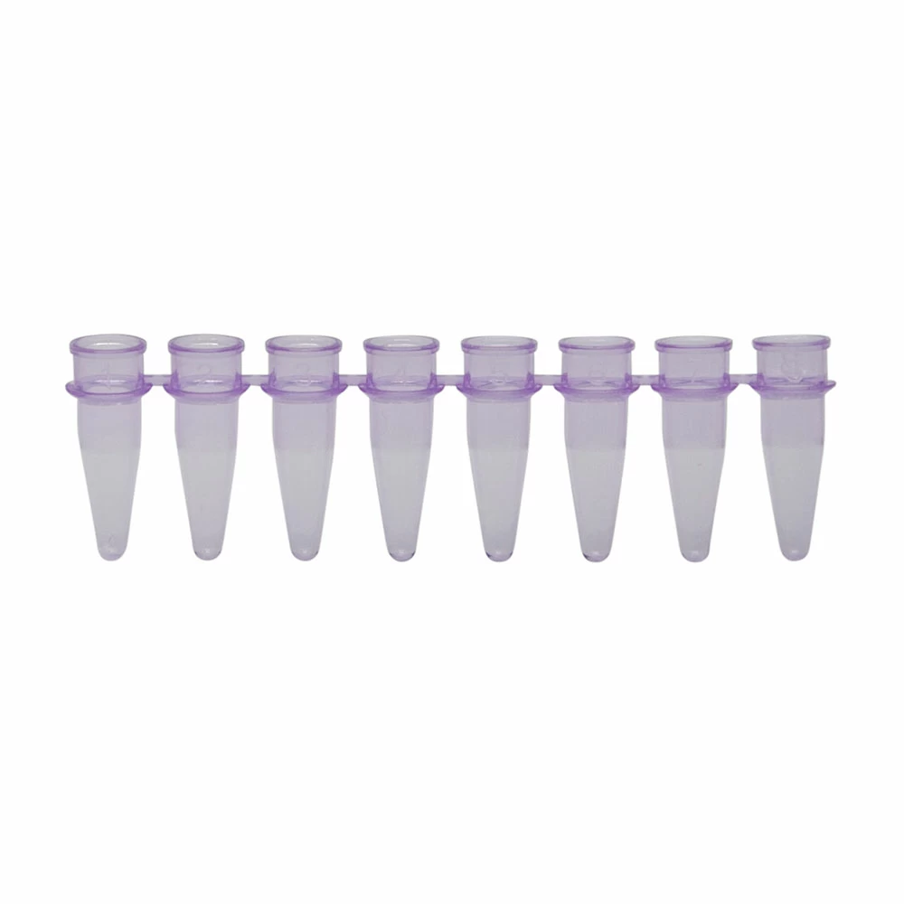 Olympus Plastics 24-161V, 0.2ml 8-Strip PCR Tubes, No Caps Ultra Thin Wall, Violet, Box of 125 Strips/Unit primary image