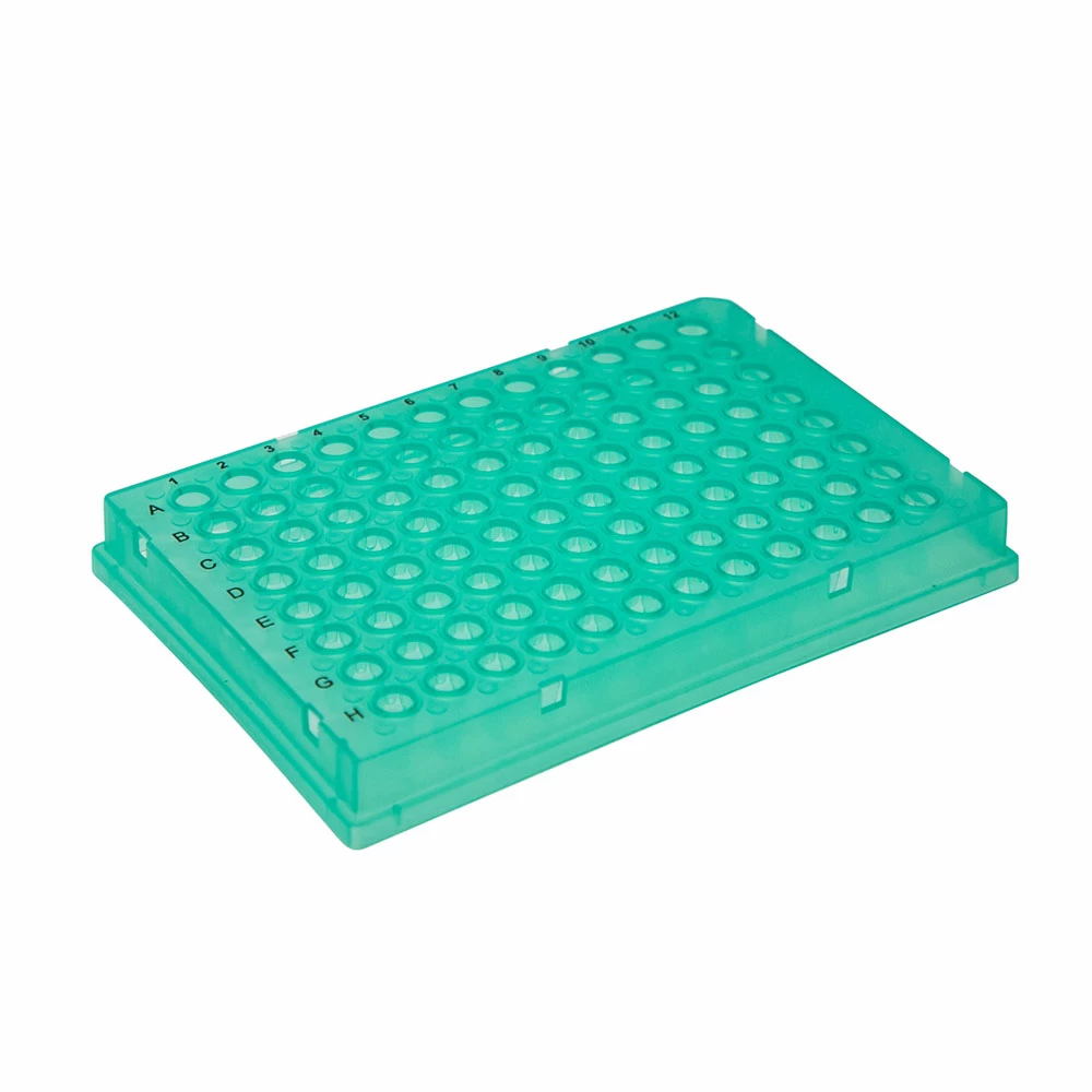 Olympus Plastics 24-302G, Olympus 96-Well PCR Plate, Full-Skirted Ultra Thin Wall, Green, 10 Plates/Unit primary image