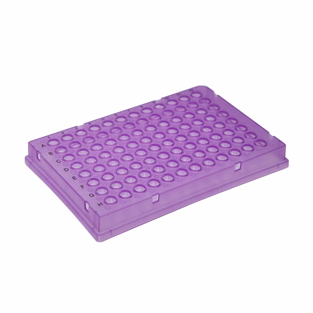 Olympus Plastics 24-302P, Olympus 96-Well PCR Plate, Full-Skirted Ultra Thin Wall, Purple, 10 Plates/Unit primary image