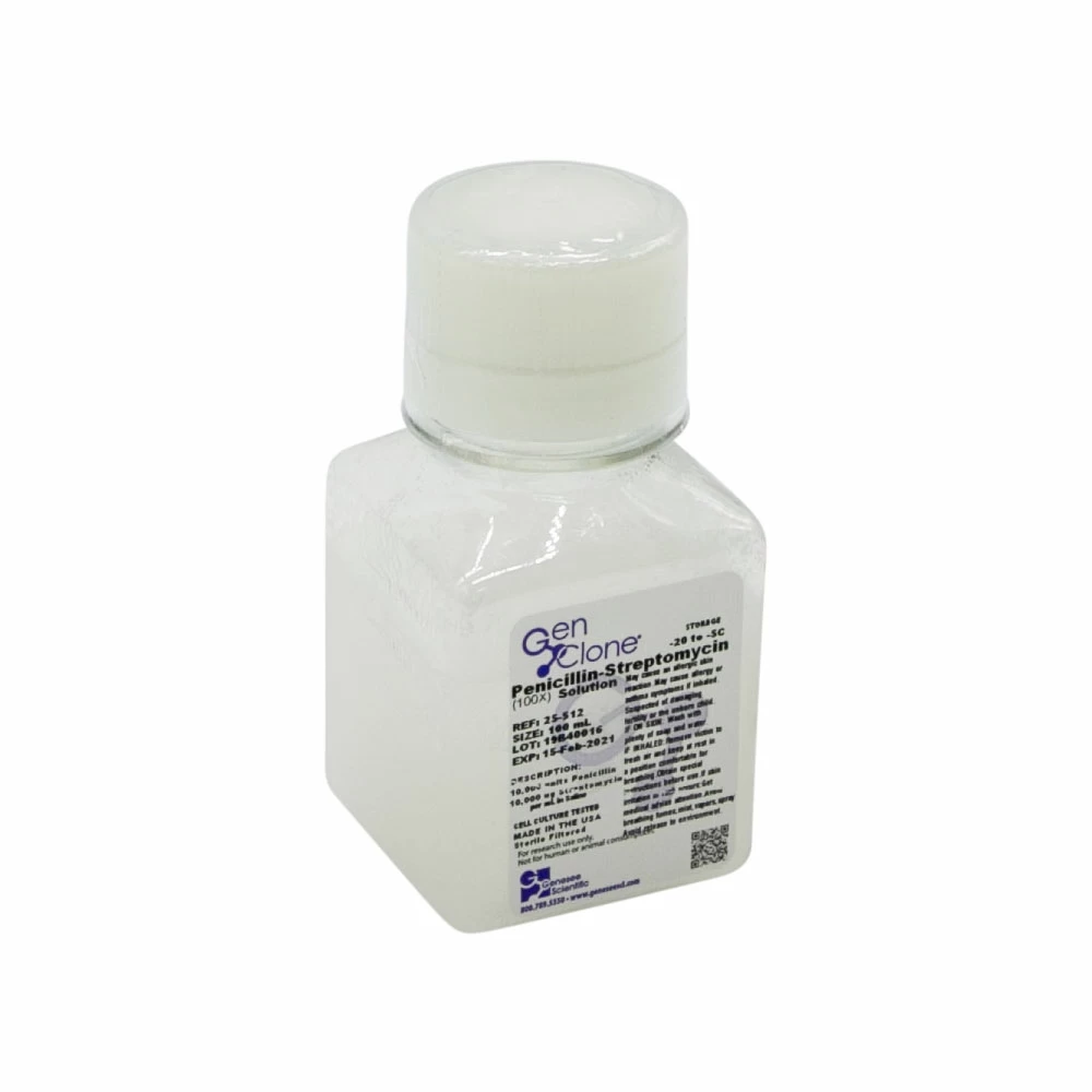 GenClone 25-512 Penicillin-Streptomycin 100X Solution, Sterile Filtered, 6 x 100 mL/Unit primary image