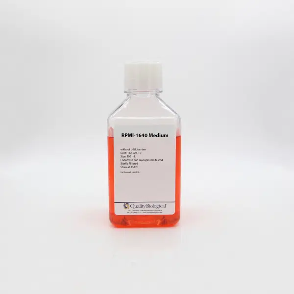 QBI 112-024-101 RPMI-1640 without L-Glutamine, 2.0 g/L Sodium Bicarbonate, 500 mL/Unit Primary Image