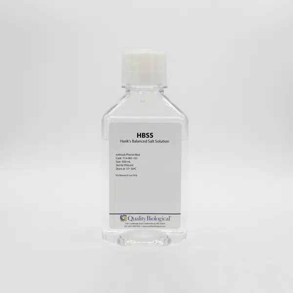 QBI 114-061-101 HBSS with Calcium & Magnesium, without Phenol Red, w/ Ca & Mg, w/o Phenol Red, 500 mL/Unit Primary Image