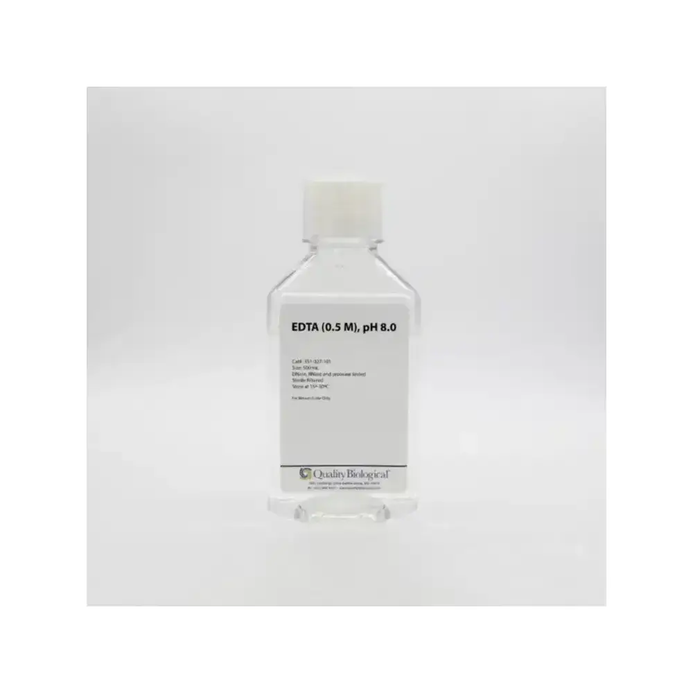 Quality Biological Inc 351-027-101 0.5M EDTA, pH 8.0, EDTA 0.5M(MBG) 500ml, 1 Bottle/Unit Primary Image