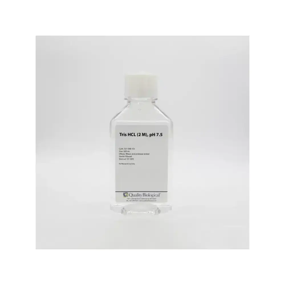 Quality Biological Inc 351-048-101 2M TRIS-HCL, pH 7.5, TRIS HCL 2M PH 7.5 500ml, 1 Bottle/Unit Primary Image