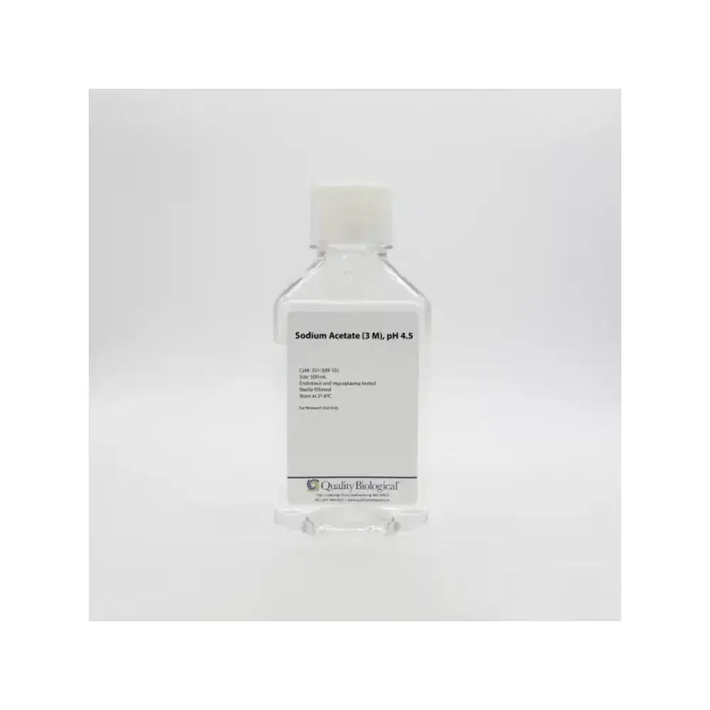 Quality Biological Inc 351-309-101 Sodium Acetate (3 M), pH 4.5, 3M PH 4.5 500ml, 1 Bottle/Unit Primary Image