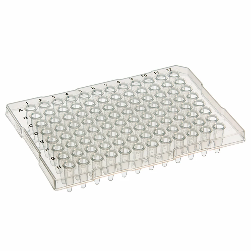 Olympus Plastics 27-108, Olympus 96-Well PCR Plate, Semi-Skirted Flat Rim, Natural, 10 Plates/Unit primary image