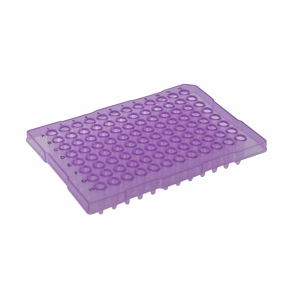 Olympus Plastics 27-108P, Olympus 96-Well PCR Plate, Semi-Skirted Flat Rim, Purple, 10 Plates/Unit primary image