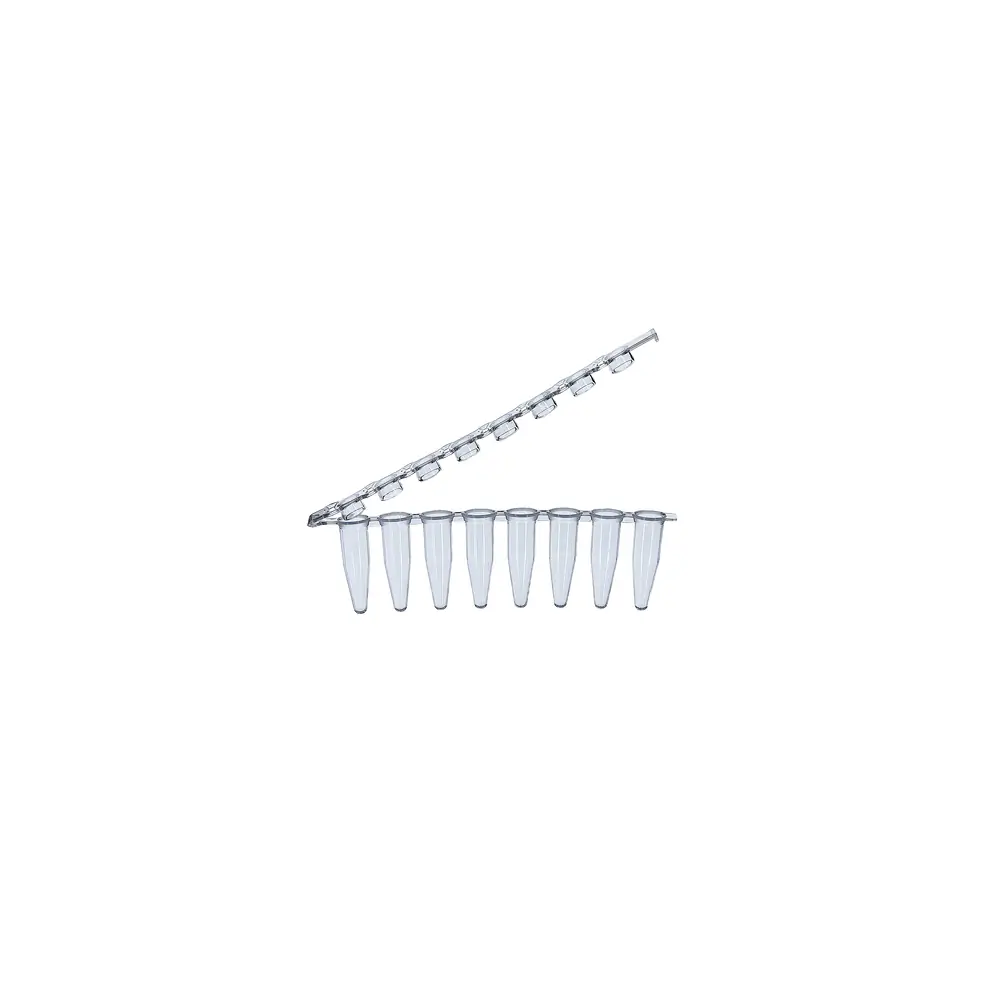 Olympus Plastics 27-426F, 0.2ml 8-Strip PCR Tubes, V-Seal UltraThinWall, Clear, Flat Cap, Box of 125 Strips/Unit primary image