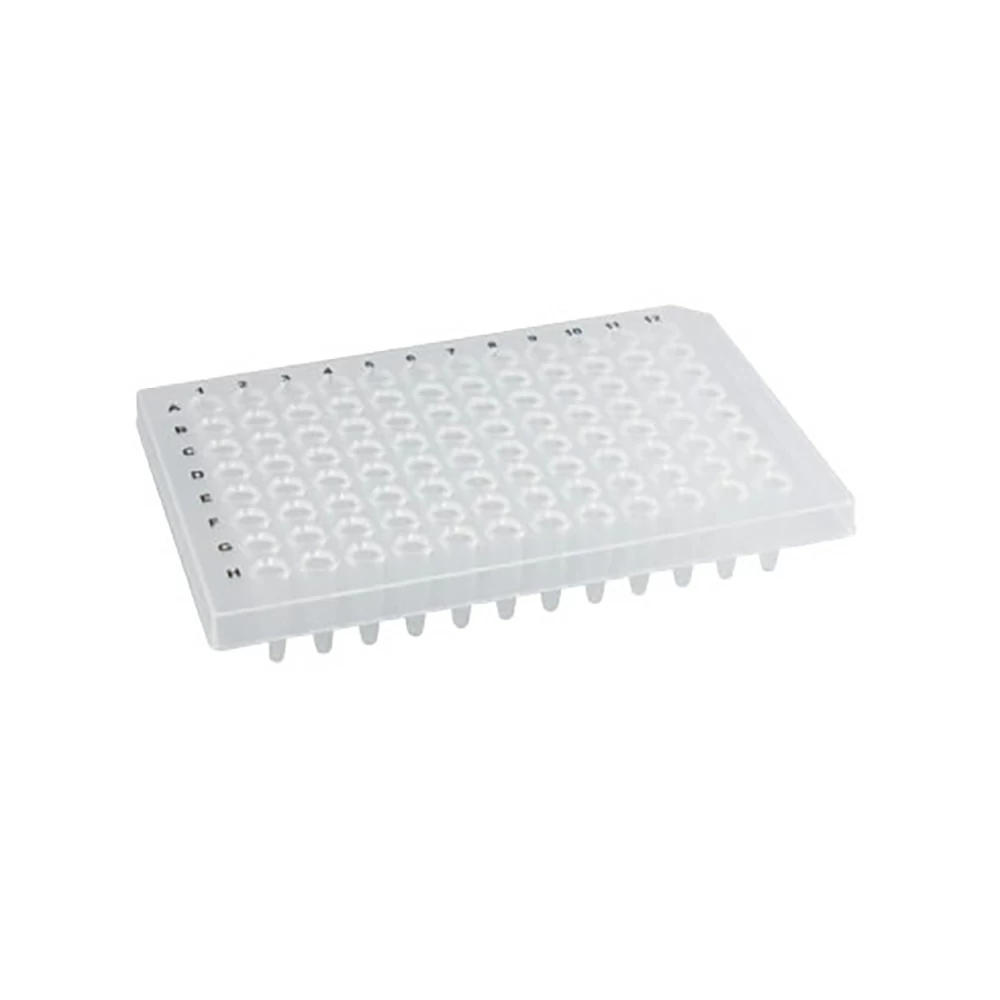 10 Plates/Unit 96-Well Semi-Skirted PCR Plate Natural White Straight-Sided 