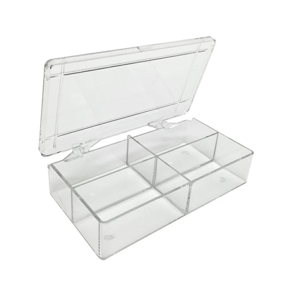 Pipette Storage Box Drawer Organizer with 4 Dividers and Clear Hinged Lid