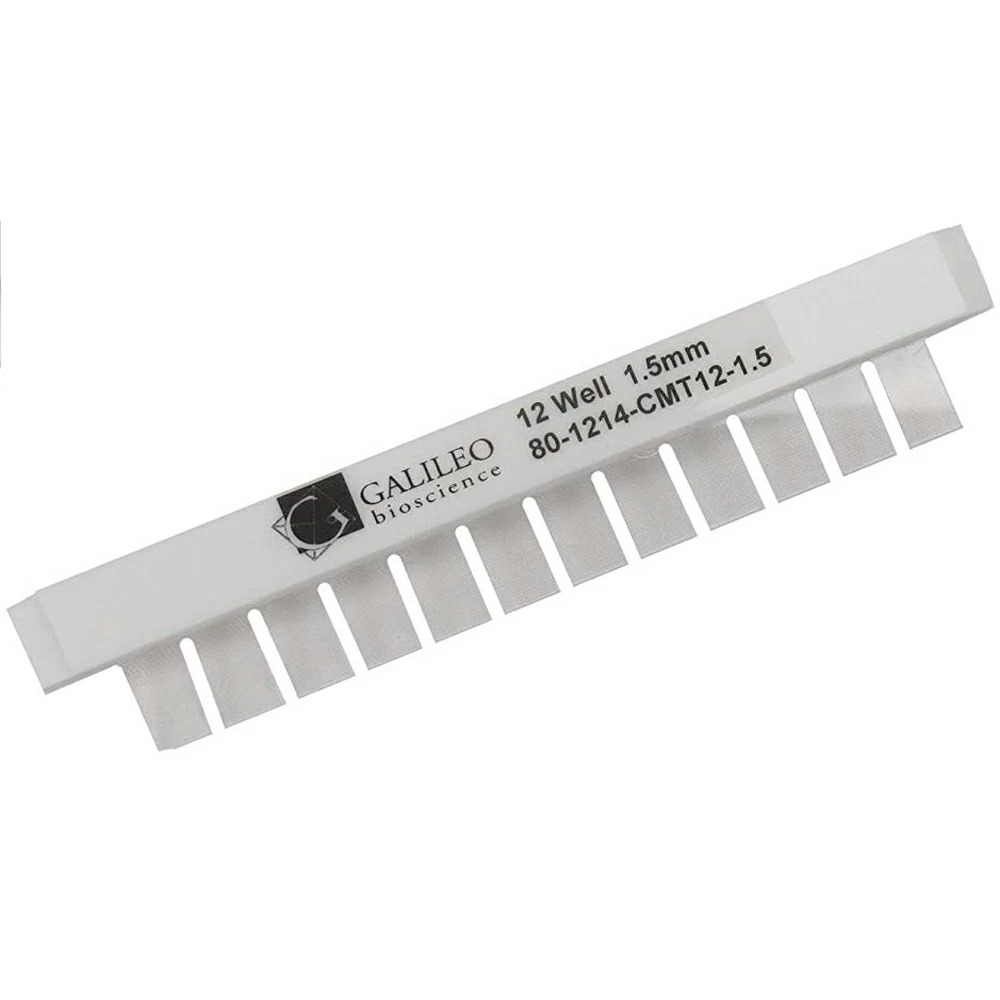 Genesee Scientific 33-611C12W Comb, 12 Tooth, 1.5mm Thick, 12 x 14cm Gel Box Accessory, 1 Comb/Unit primary image