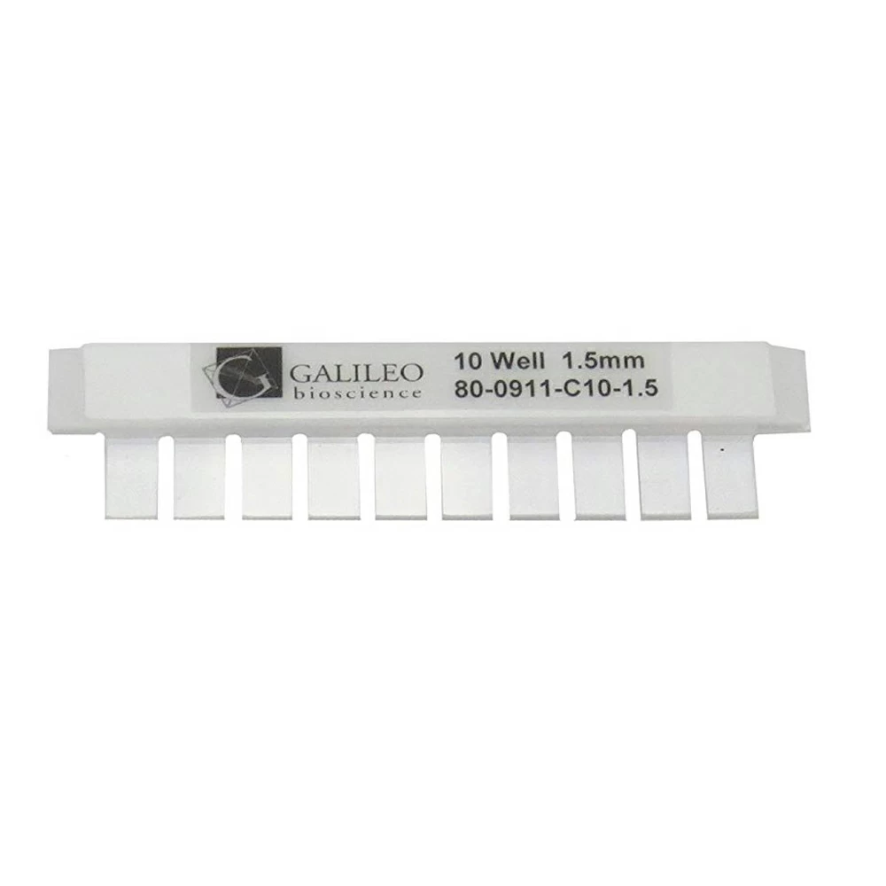 Genesee Scientific 33-634C10W 10 Tooth Comb, 1.5mm Thick, 9 x 11cm Gel Box Accessory, 1 Comb/Unit primary image
