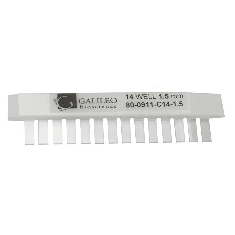 Genesee Scientific 33-634C14W 14 Tooth Comb, 1.5mm Thick, 9 x 11cm Gel Box Accessory, 1 Comb/Unit primary image