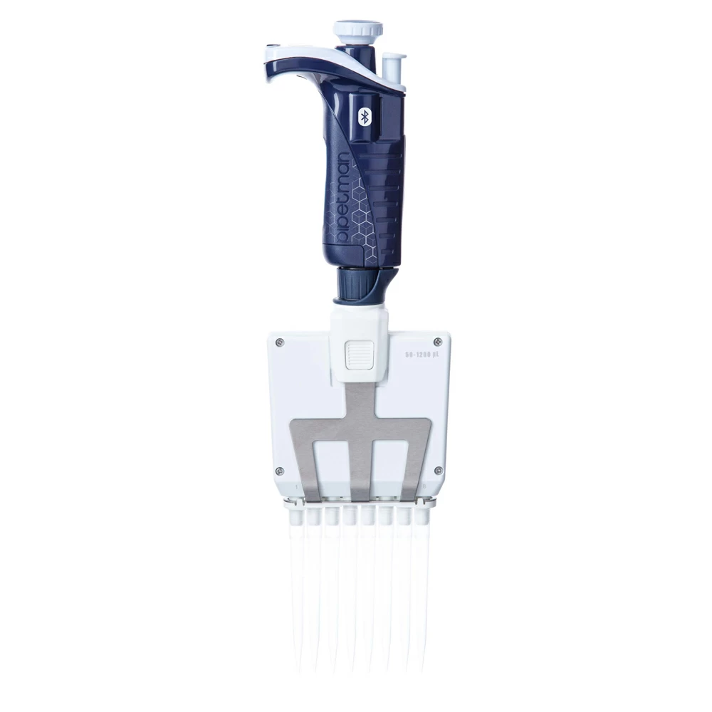 Gilson F81058 PIPETMAN M P8X1200M BT CONNECTED, 8-Channel, 50 - 1200ul, 1 Pipettor/Unit primary image