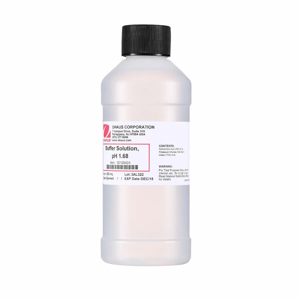 OHAUS 30100424 pH Buffer Solution, pH 1.68, 1 x 250ml Bottle/Unit primary image