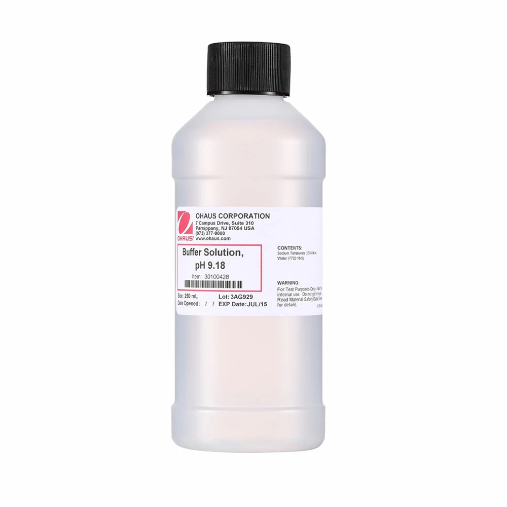 OHAUS 30100428 pH Buffer Solution, pH 9.18, 1 x 250ml Bottle/Unit primary image