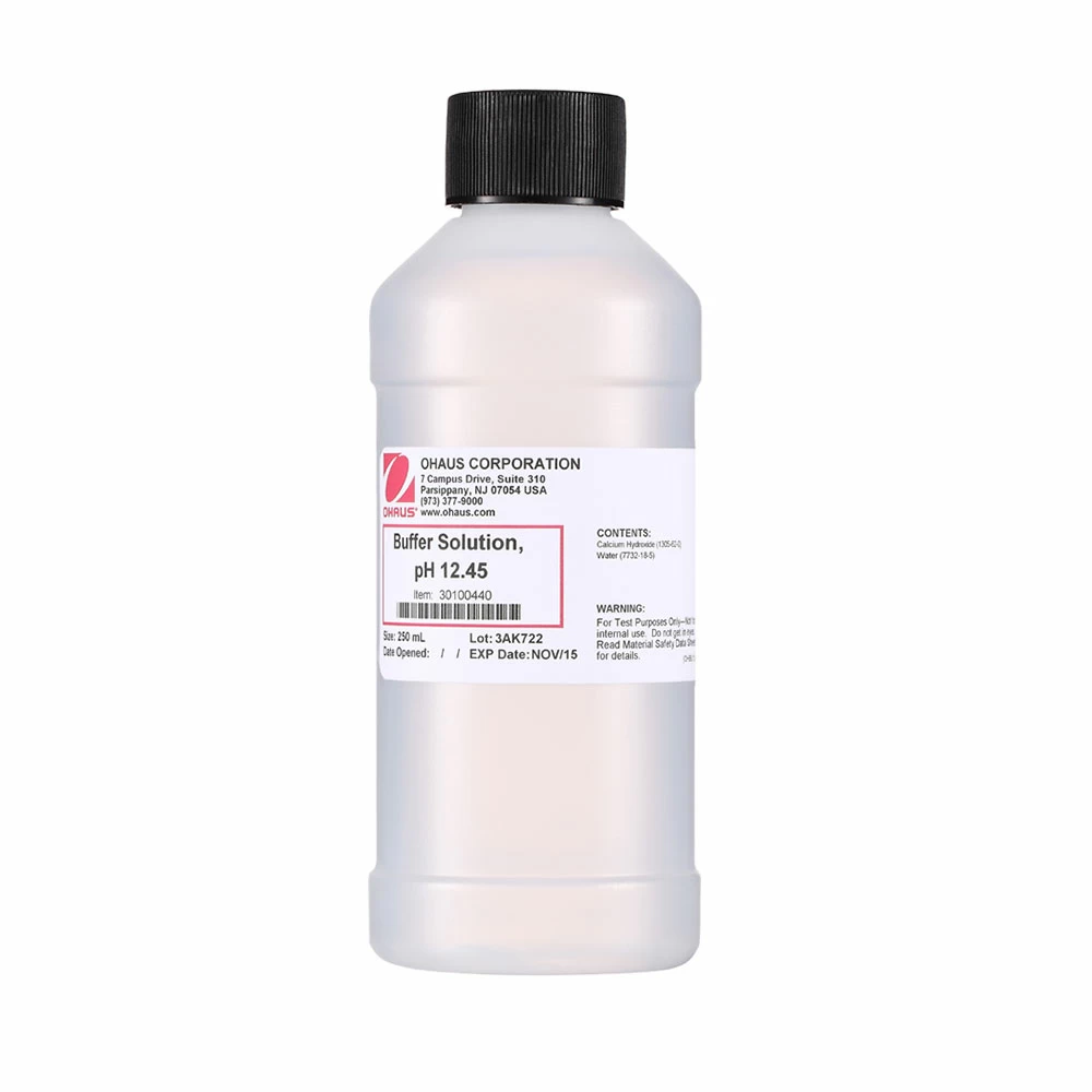 OHAUS 30100440 pH Buffer Solution, pH 12.45, 1 x 250ml Bottle/Unit primary image