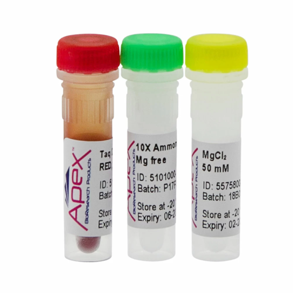 Apex Bioresearch Products 42-402R Apex Red Taq DNA Polymerase, 10000u, 10X NH4 Buffer, Mg Free, 20 x 500u/Unit primary image