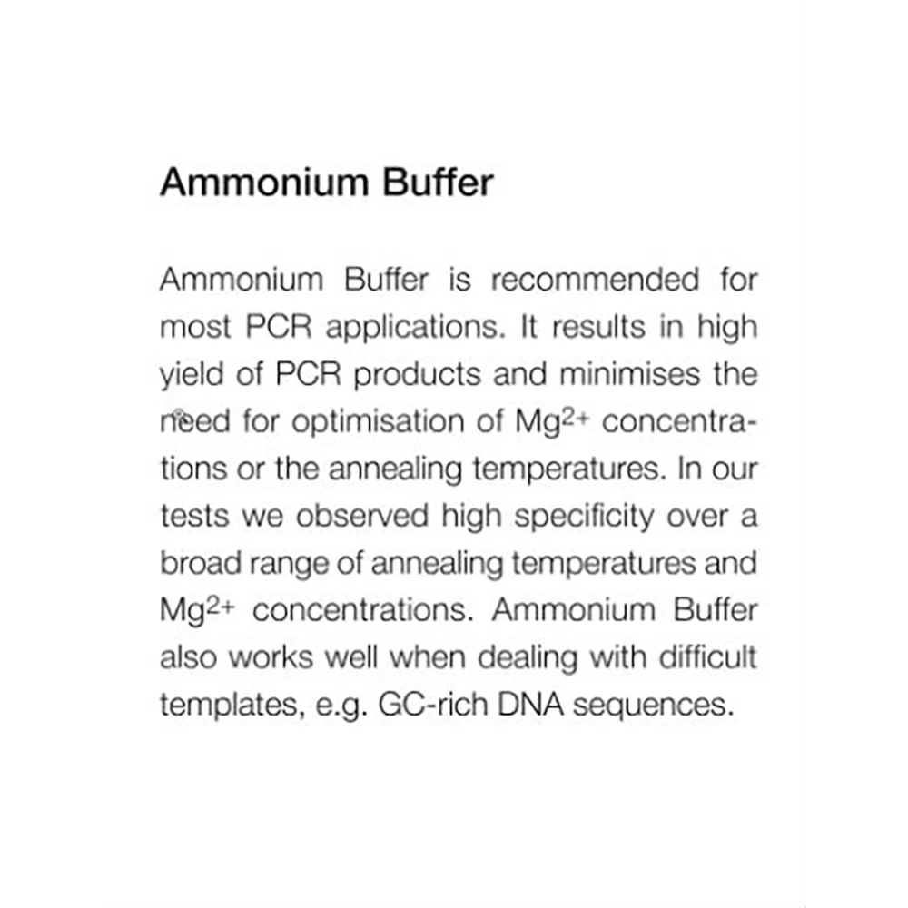 Apex Bioresearch Products 42-803B1 Apex Taq, 10,000Units, 5u/ul, 10X Standard & NH4 Buffers, 20 x 500u/Unit quaternary image