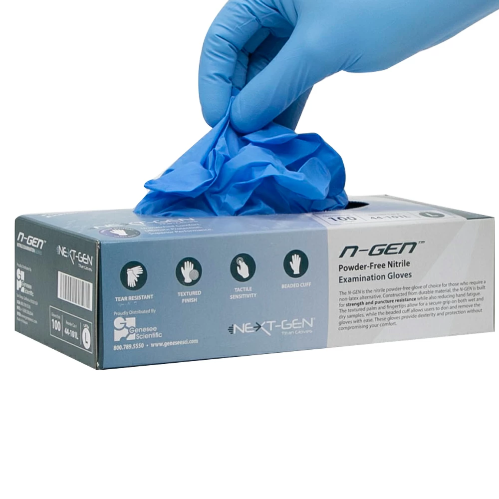 NEXT-GEN 44-101S,  Light Blue, Powder-Free, 5 mil, 10 Boxes of 100 Gloves/Unit tertiary image