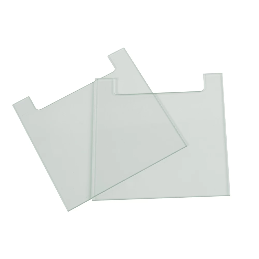 Genesee Scientific 45-108N Notched Glass Plate, 10 x 10cm, 2mm Thick, 2 Plates/Unit primary image