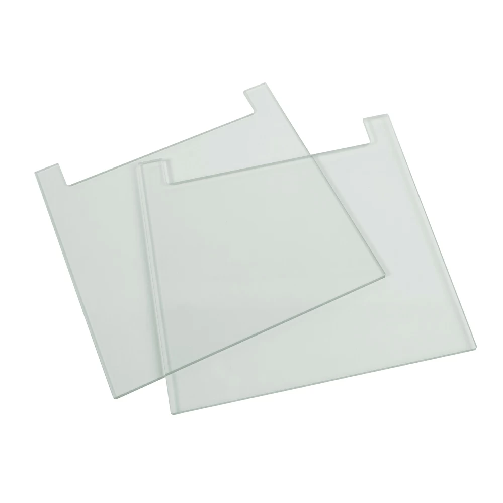 Genesee Scientific 45-109N Notched Glass Plate, 20 x 20cm, 4mm Thick, 2 Plates/Unit primary image