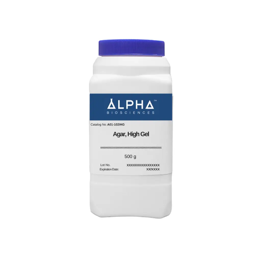 Alpha Biosciences A01-102IHG-500g Agar, High Gel (A01-102Ihg), Alpha Biosciences, 500g/Unit Primary Image