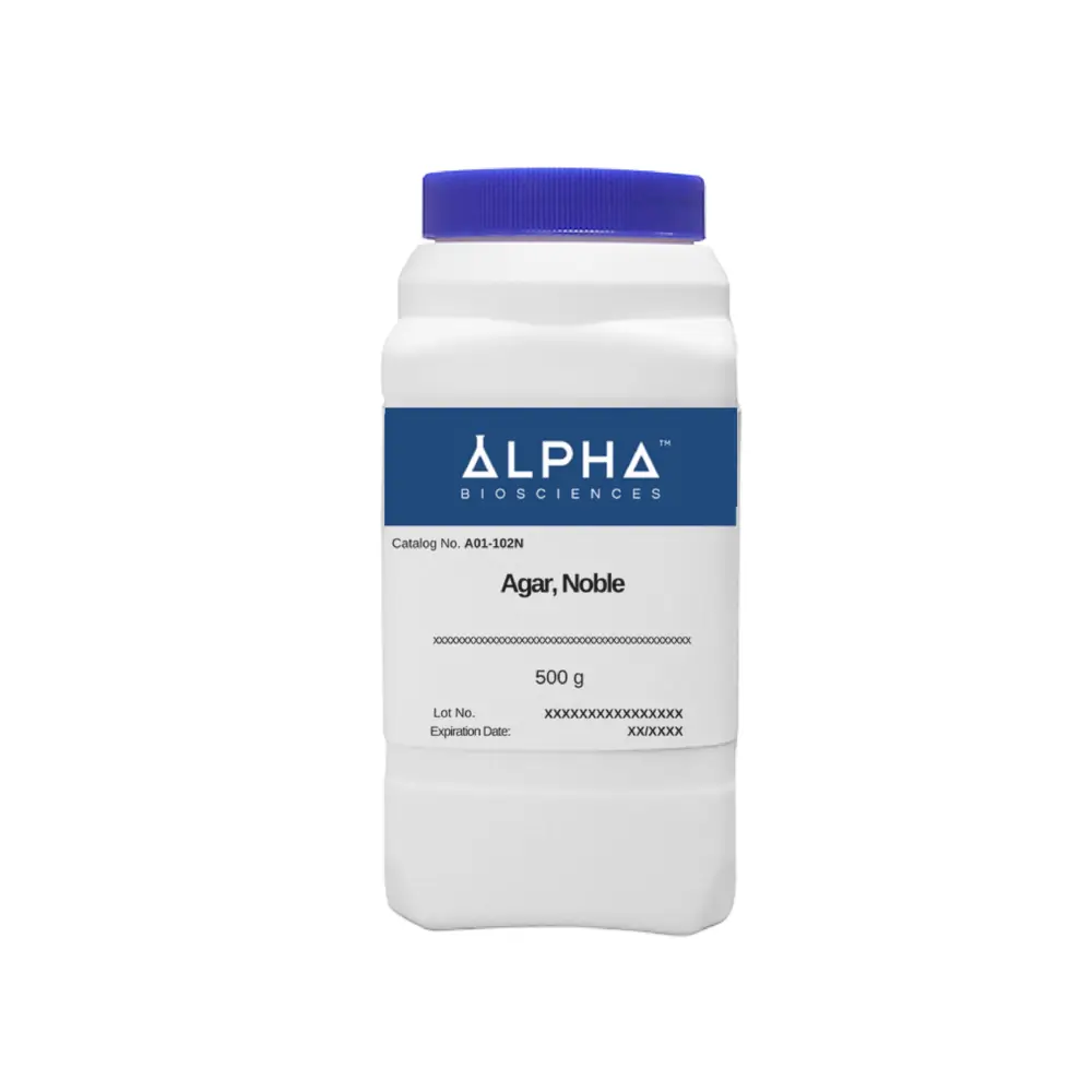 Alpha Biosciences A01-102N-500g Agar, Noble (A01-102N), Alpha Biosciences, 500g/Unit Primary Image