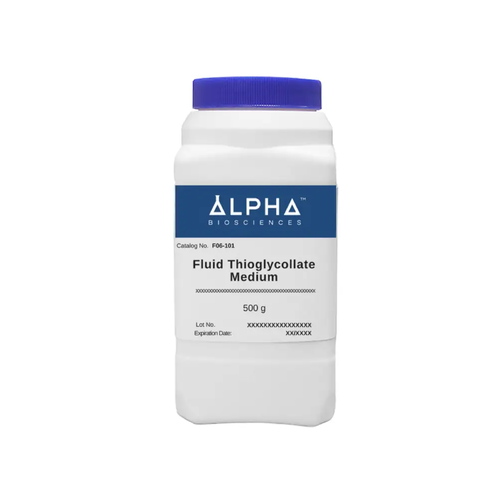 Alpha Biosciences F06-101-500g Fluid Thioglycollate Medium (F06-101), Alpha Biosciences, 500g/Unit Primary Image