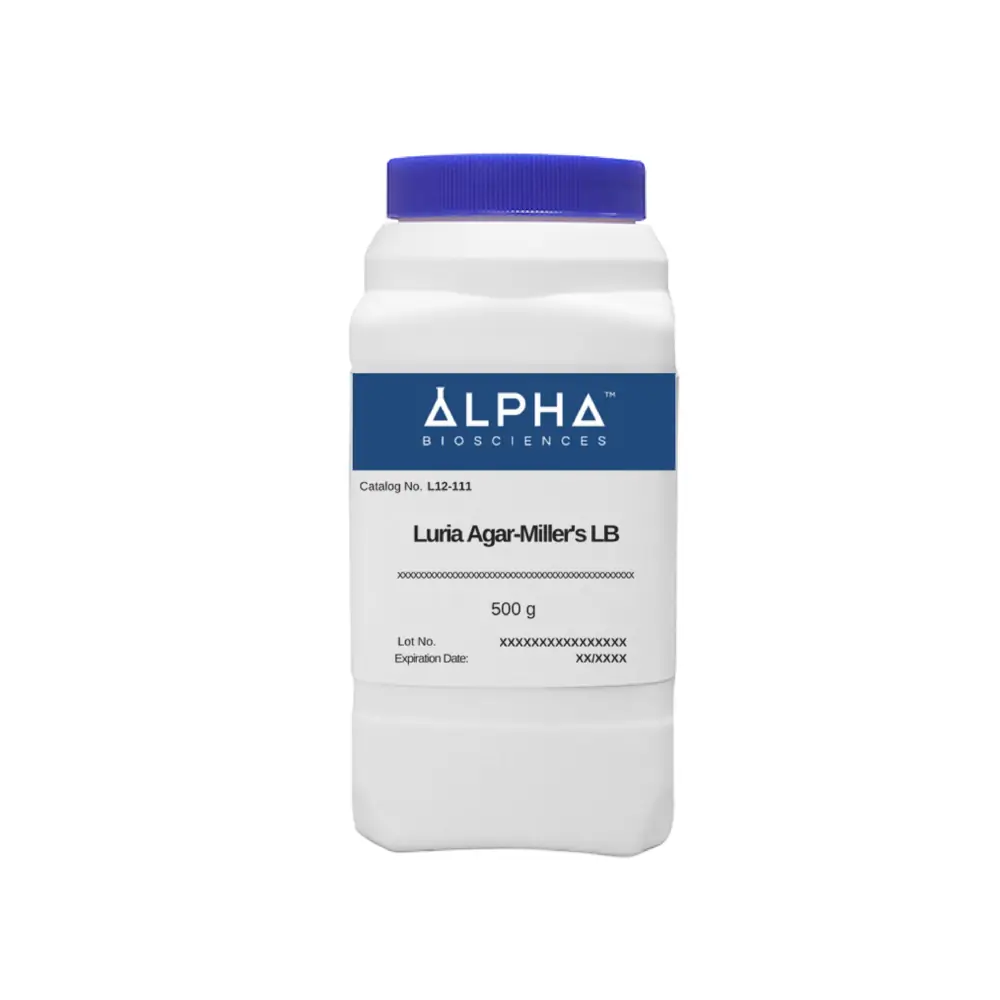 Alpha Biosciences L12-111-500g Luria Agar - Miller'S Lb Agar (L12-111), Alpha Biosciences, 500g/Unit Primary Image