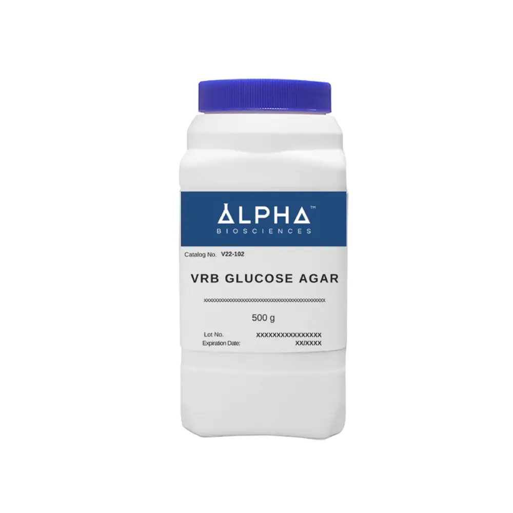 Alpha Biosciences V22-102-500g VRB Glucose Agar (V22-102), Alpha Biosciences, 500g/Unit Primary Image