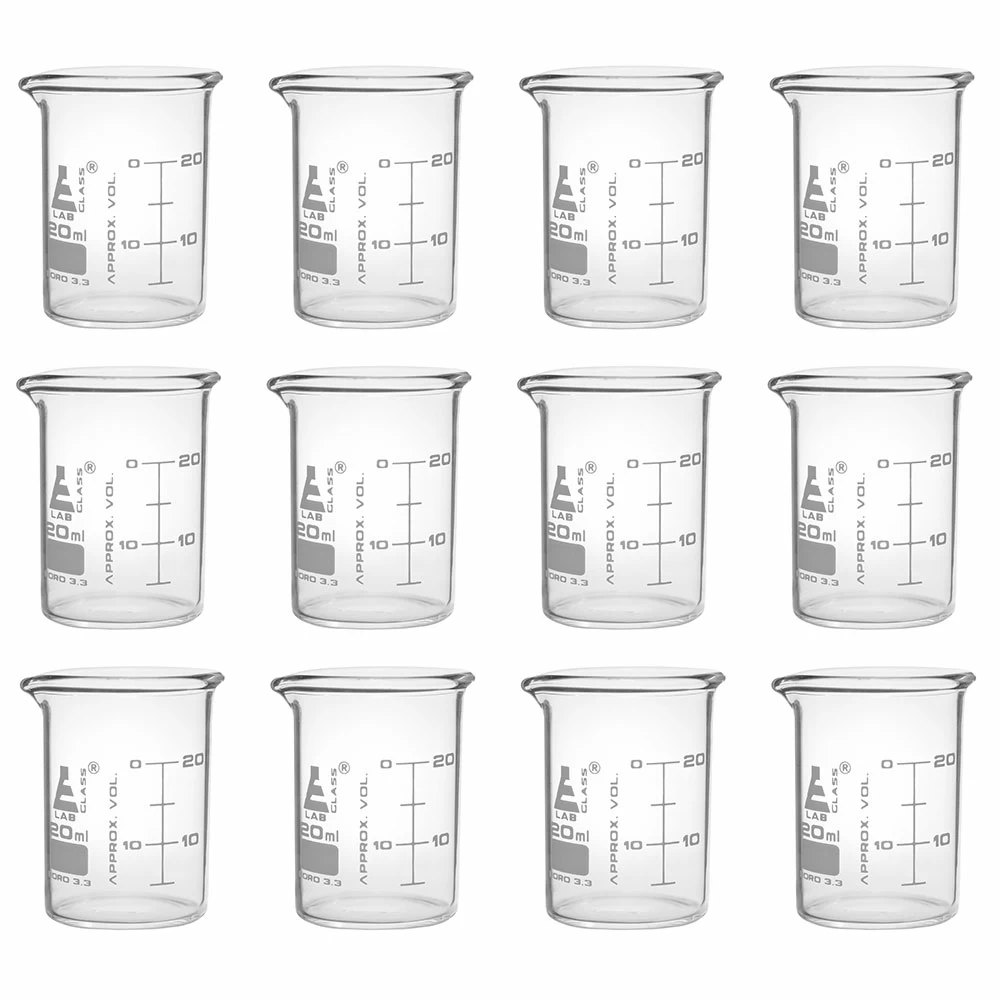 Eisco CH0124A20PK12,  Low Form, 12 Beakers/Unit primary image