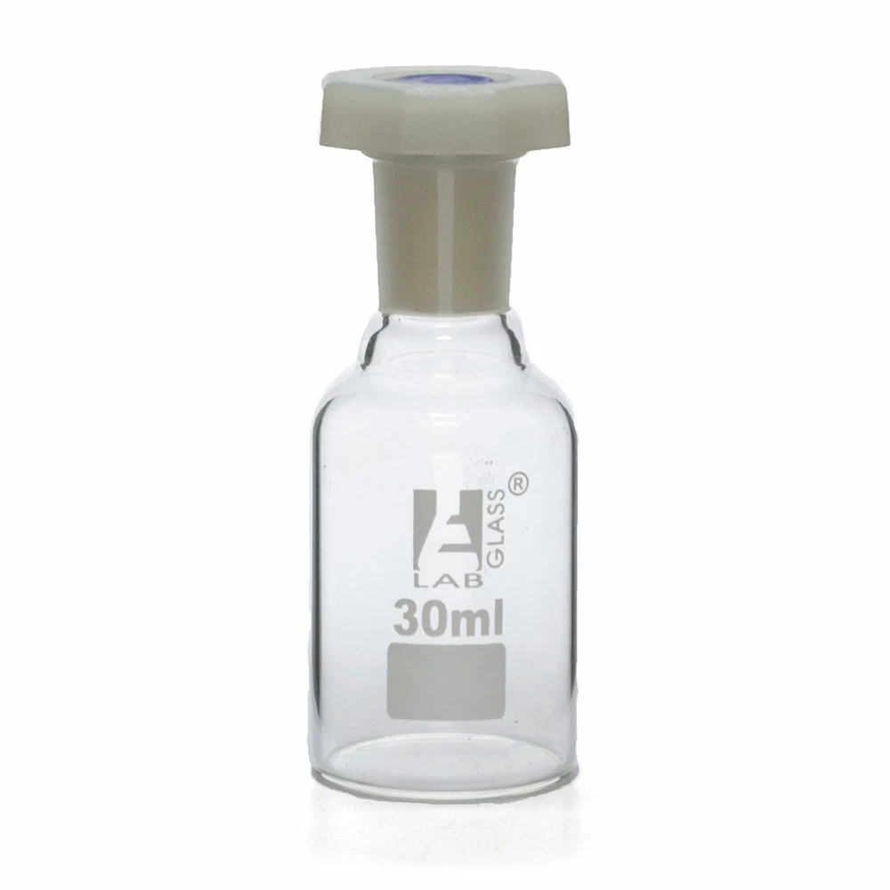 30mL Media Storage Bottle, 15 Pack Reagent Media Bottle Glass Bottles,  Clear