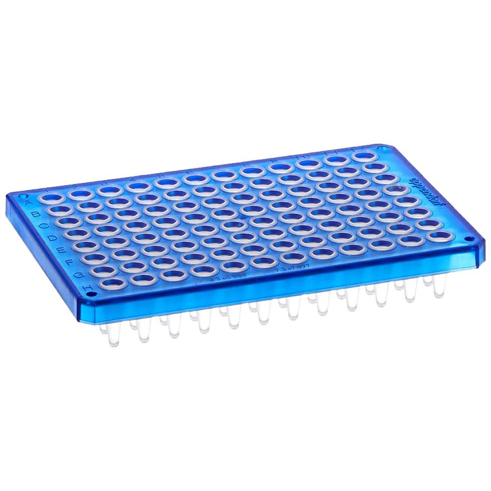 Eppendorf 30129334 twin.tec 96 Well Plates, Blue, Semi-Skirted, Indv Wrapped, 10 Plates/Unit primary image