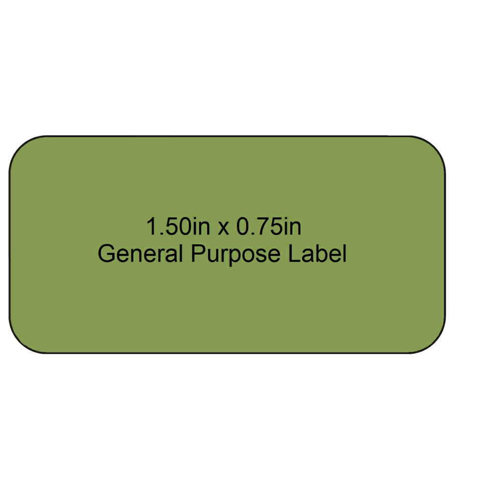 Diversified Biotech LCRY-1200-G,  1.50 x 0.75in, Green, 1,200 Labels/Unit primary image