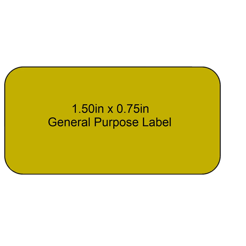 Diversified Biotech LCRY-1200-Y,  1.50 x 0.75in, Yellow, 1,200 Labels/Unit primary image