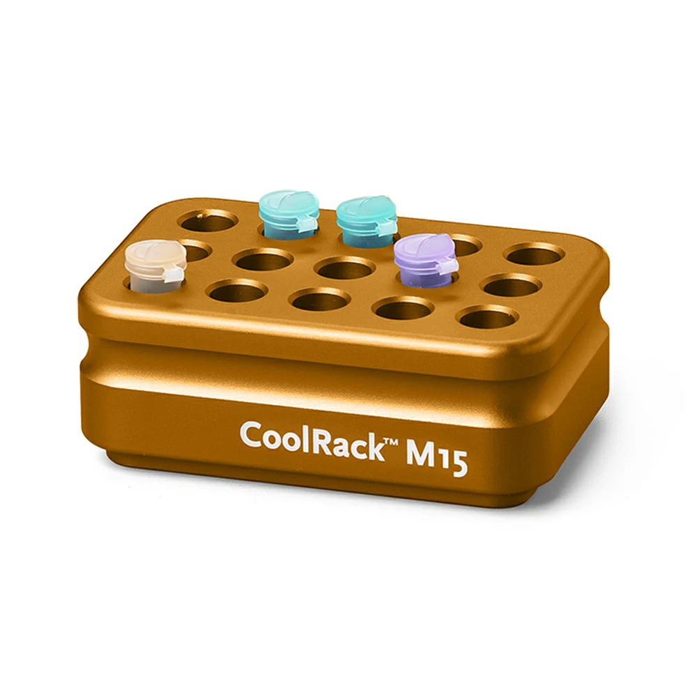 BioCision BCS-125O, CoolRack M15, orange 15 x 1.5/2ml microfuge tubes, 1 Rack/Unit primary image