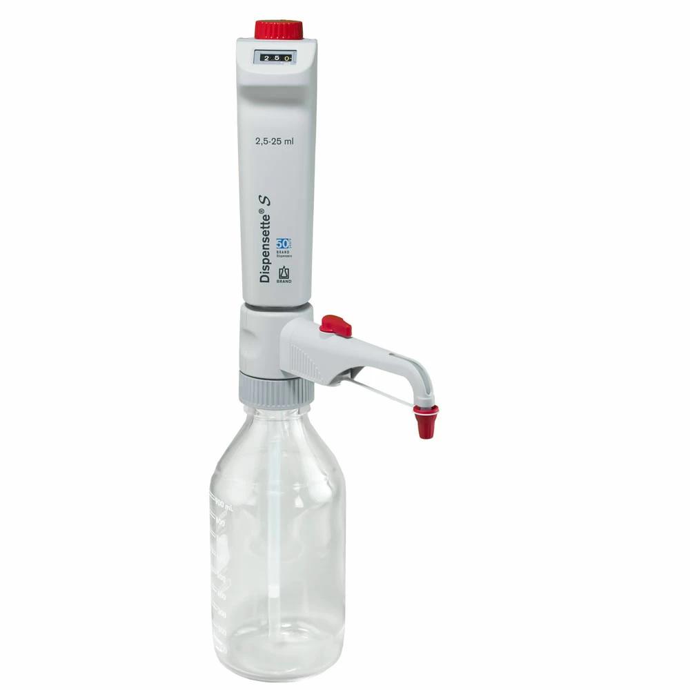 BrandTech Scientific 4600351 Dispensette S Digital 2.5-25ml, Recirculation Valve, 1 Bottletop Dispenser/Unit primary image