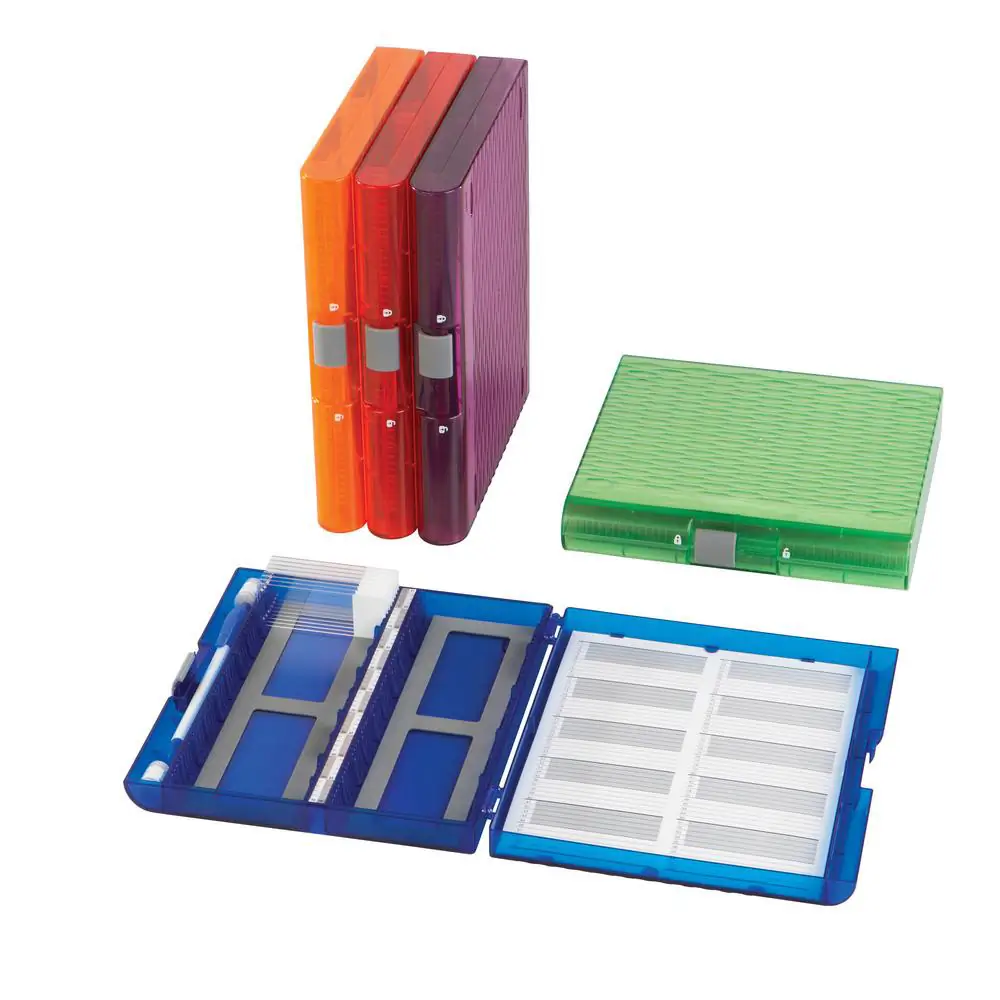 Genesee Scientific 93-208 Premium Plus Slide Box 100-Place, Assorted Colors, 5 Boxes/Unit Tertiary Image